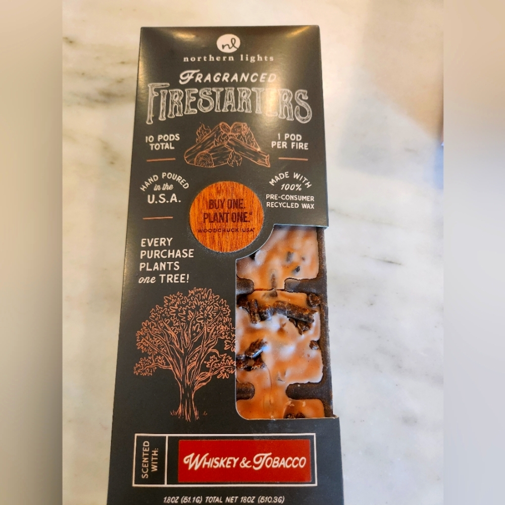 New Firestarter  -  Whiskey & Tobacco Scent  In Original Package - Never Opened.